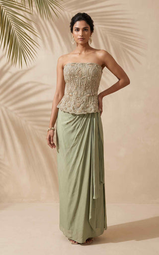 Laurel green corset and pre-stitched skirt