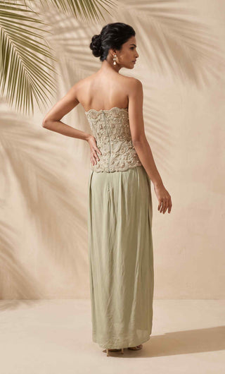 Laurel green corset and pre-stitched skirt