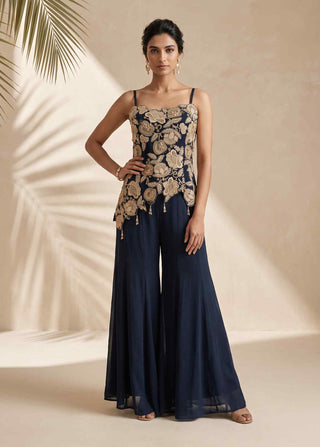 Blaise blue asymmetric top with sharara
