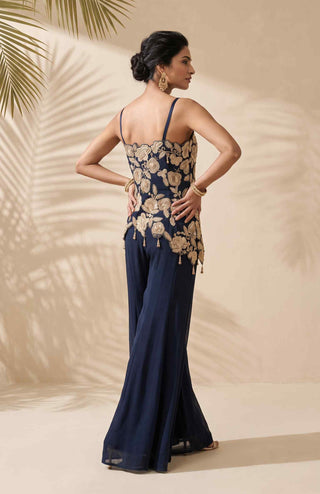 Blaise blue asymmetric top with sharara