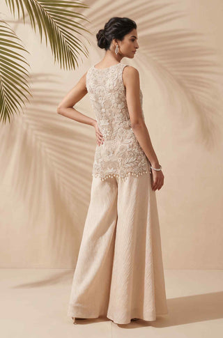 Platina cream kurta and palazzo set