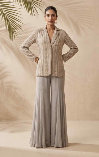 Devon grey jacket and sharara set