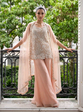 Aurora peach kurta set