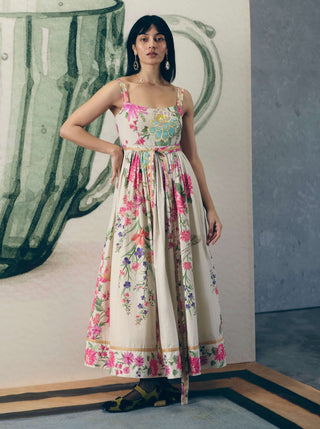 Ivory hanami dress with belt