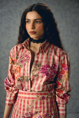 Pink kanso shirt with skirt
