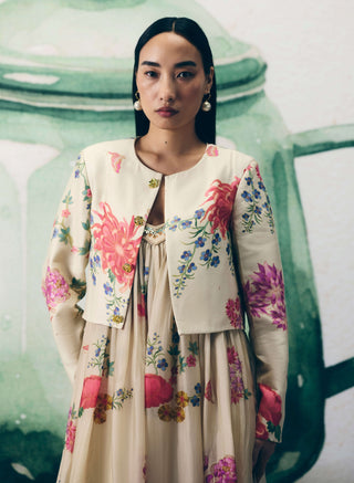 Ivory yume jumpsuit with jacket