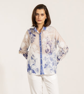 Luma blue button-down shirt