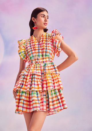 House Of Eda-Meryll Multicolor Dress-INDIASPOPUP.COM