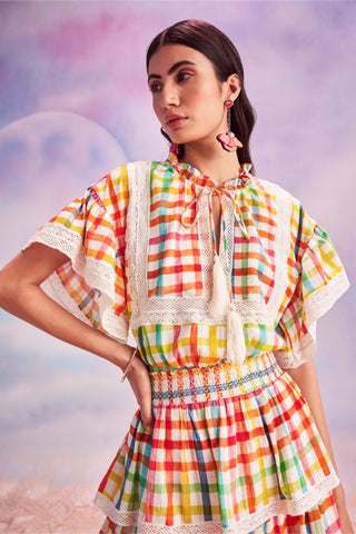 House Of Eda-Marnie Multicolor Top And Mini Skirt-INDIASPOPUP.COM