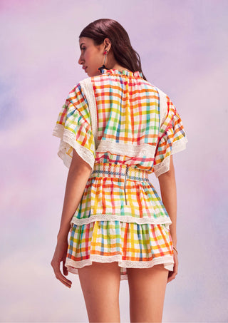 House Of Eda-Marnie Multicolor Top And Mini Skirt-INDIASPOPUP.COM