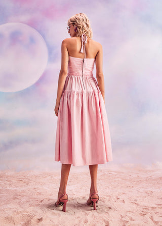 House Of Eda-Kenith Rosewater Pink Halter Dress-INDIASPOPUP.COM