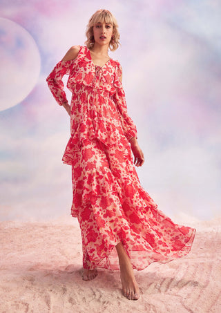 House Of Eda-Kylie Arizona Red Maxi Dress-INDIASPOPUP.COM