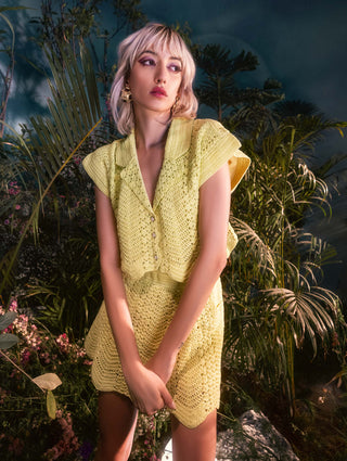 House Of Eda-Riley Yellow Sorbet Mini Skirt And Top-INDIASPOPUP.COM