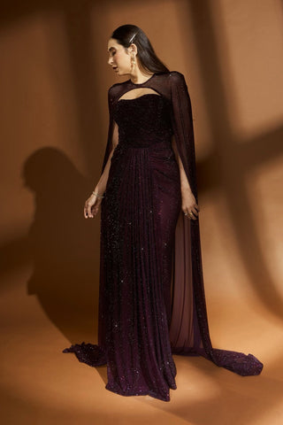 Wine valora gown and cape