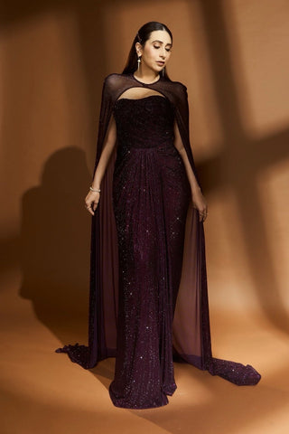 Wine valora gown and cape