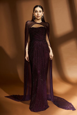 Wine valora gown and cape