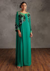Green embroidered aitana dress