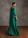 Green embroidered aitana dress