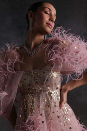 Pink embellished vega dress