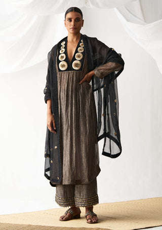 Itrh-Posheeda Black Kurta Set-INDIASPOPUP.COM