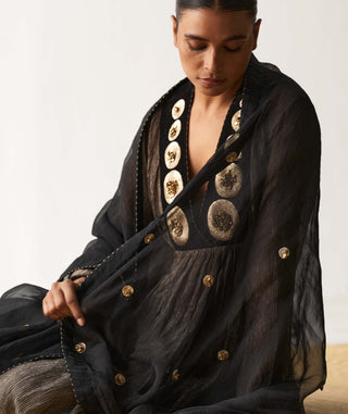 Itrh-Posheeda Black Kurta Set-INDIASPOPUP.COM