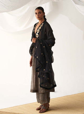 Itrh-Posheeda Black Kurta Set-INDIASPOPUP.COM