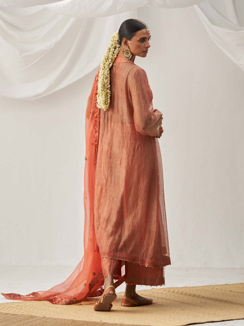 Nurvi peach kurta set