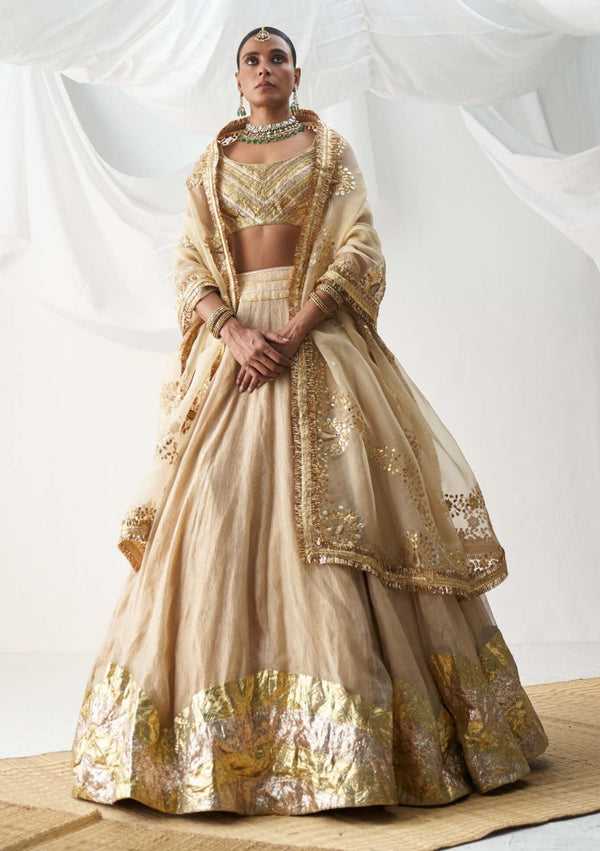 Best Cream Engagement Lehenga Choli : 76873 - Lehenga