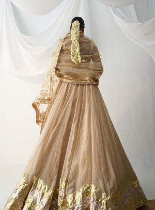 Itrh-Son Champa Beige Gold Lehenga Set-INDIASPOPUP.COM