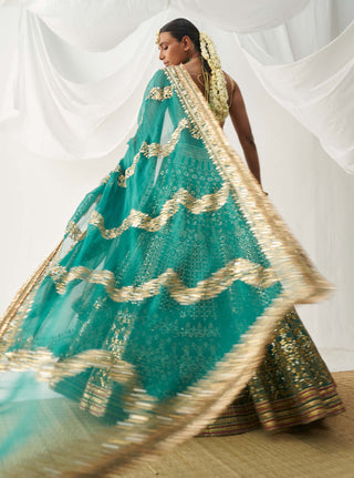 Itrh-Chandramallika Green Lehenga Set-INDIASPOPUP.COM