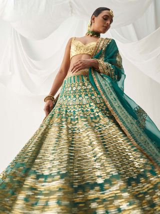 Itrh-Chandramallika Green Lehenga Set-INDIASPOPUP.COM