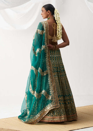 Itrh-Chandramallika Green Lehenga Set-INDIASPOPUP.COM