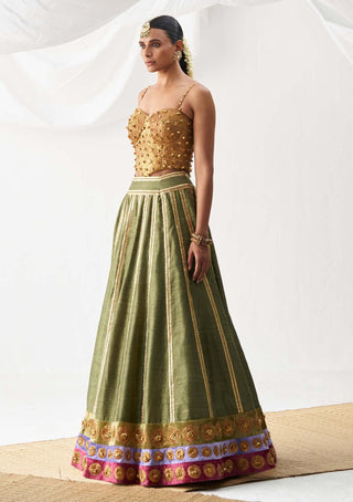 Itrh-Gul-Mehendi Embroidered Lehenga Set-INDIASPOPUP.COM