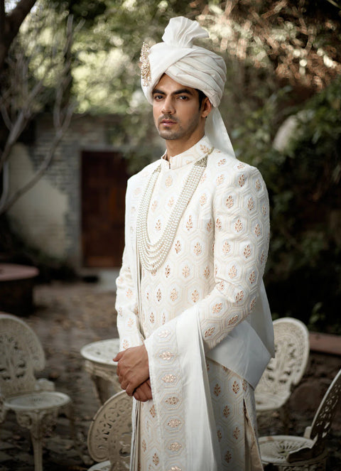 Ivory sherwani cheap