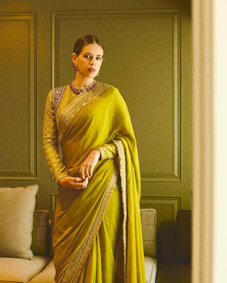 Nizaam green sari and blouse