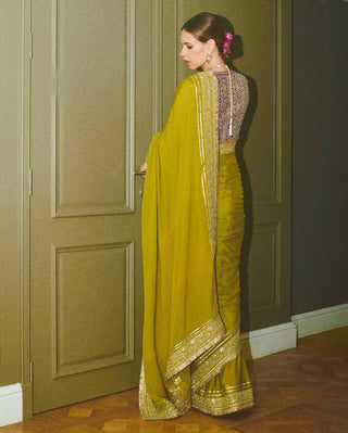 Nizaam green sari and blouse