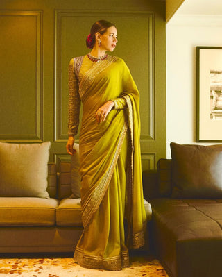 Nizaam green sari and blouse