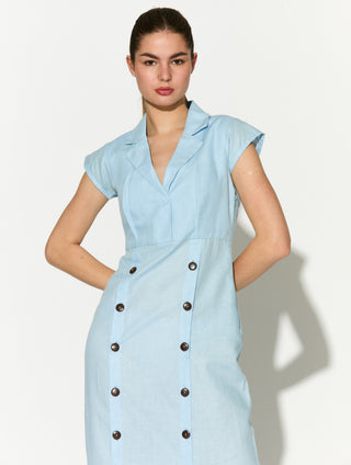 Light blue sleeveless long dress