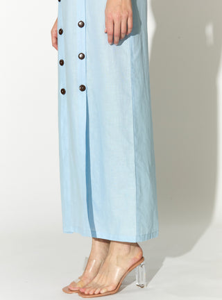 Light blue sleeveless long dress