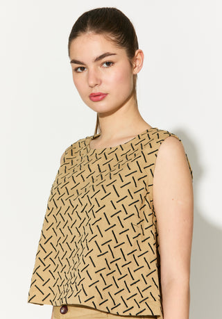 Golden embroidered top and pants
