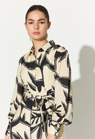 White and black patterned jumpsuit