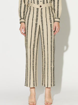 Beige embroidered shirt with pant
