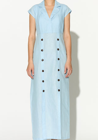 Light blue sleeveless long dress