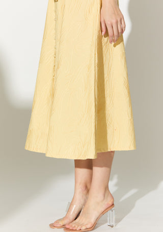 Lemon yellow embroidered dress