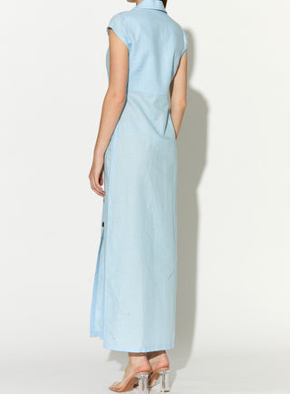 Light blue sleeveless long dress