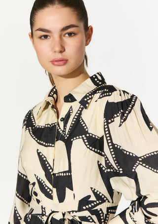 White and black patterned jumpsuit