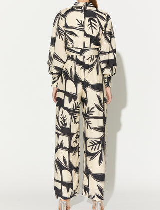 White and black patterned jumpsuit