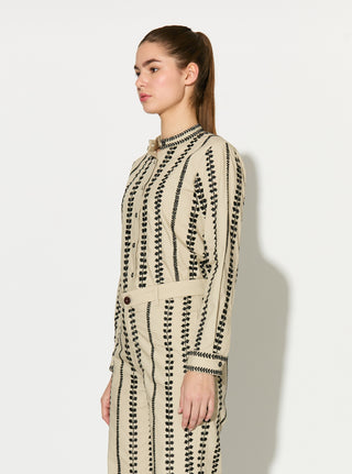 Beige embroidered shirt with pant