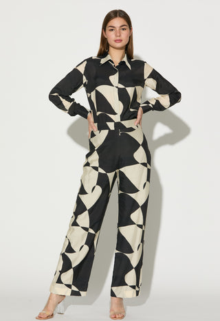 Black and white abstract pants