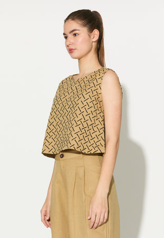 Golden embroidered top and pants